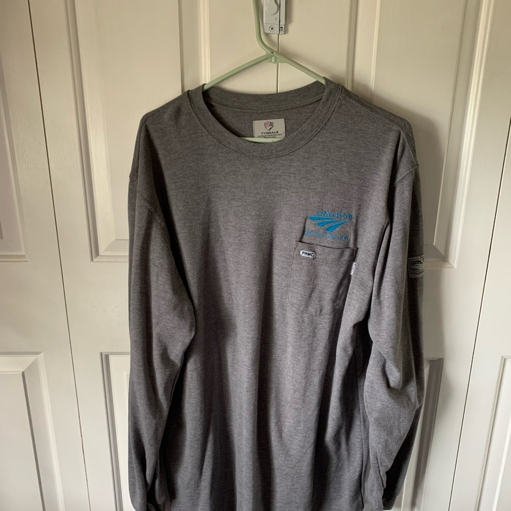 Amtrak Lineman flame resistant thick long sleeve pocket T-shirt